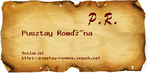Pusztay Romána névjegykártya